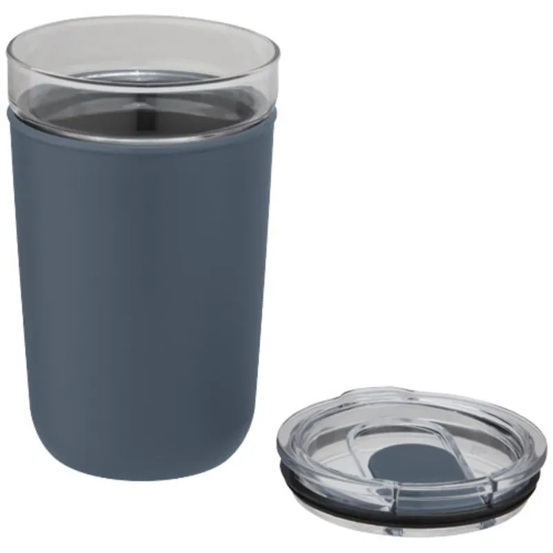 Vaso de vidrio de 420 ml con pared exterior de plástico reciclado 'Bello'